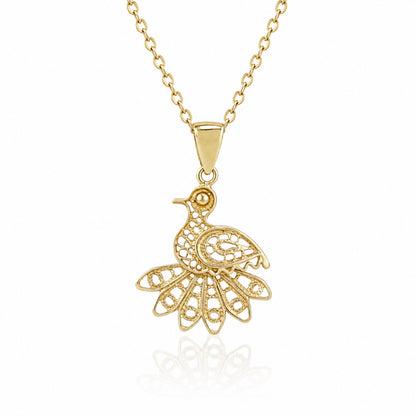 Peacock Openwork Filigree Pendant