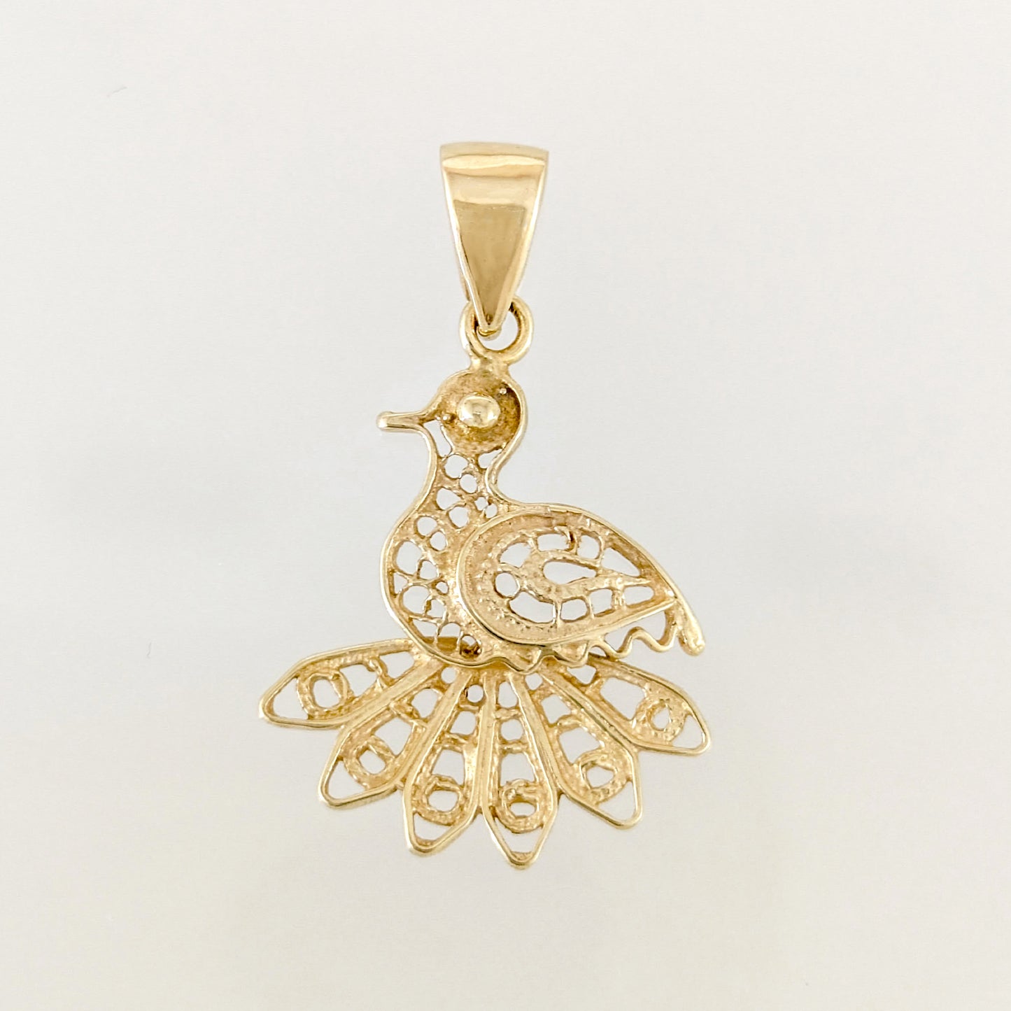 Peacock Openwork Filigree Pendant