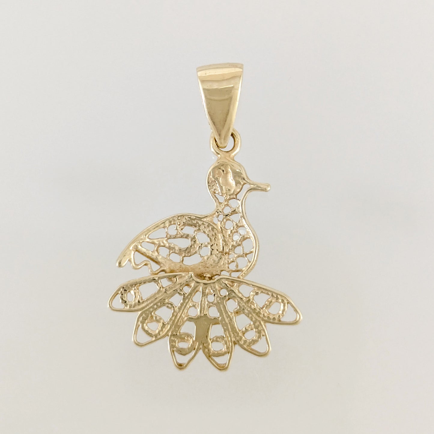 Peacock Openwork Filigree Pendant