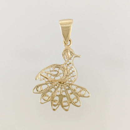 Peacock Openwork Filigree Pendant