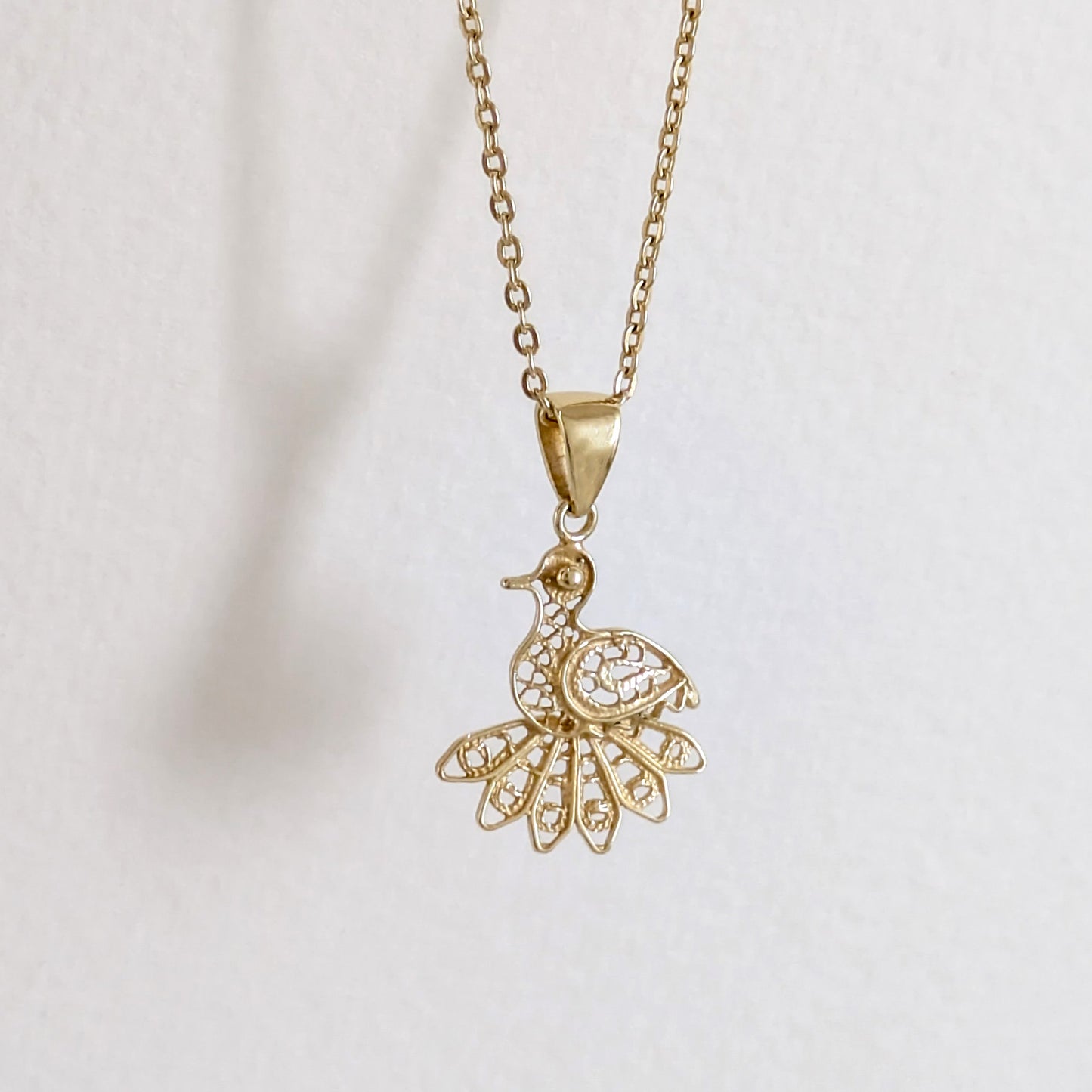Peacock Openwork Filigree Pendant