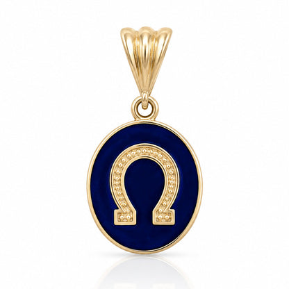Round Omega Symbol Enamel Pendant