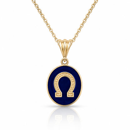 Round Omega Symbol Enamel Pendant