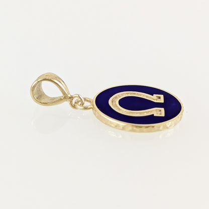 Round Omega Symbol Enamel Pendant