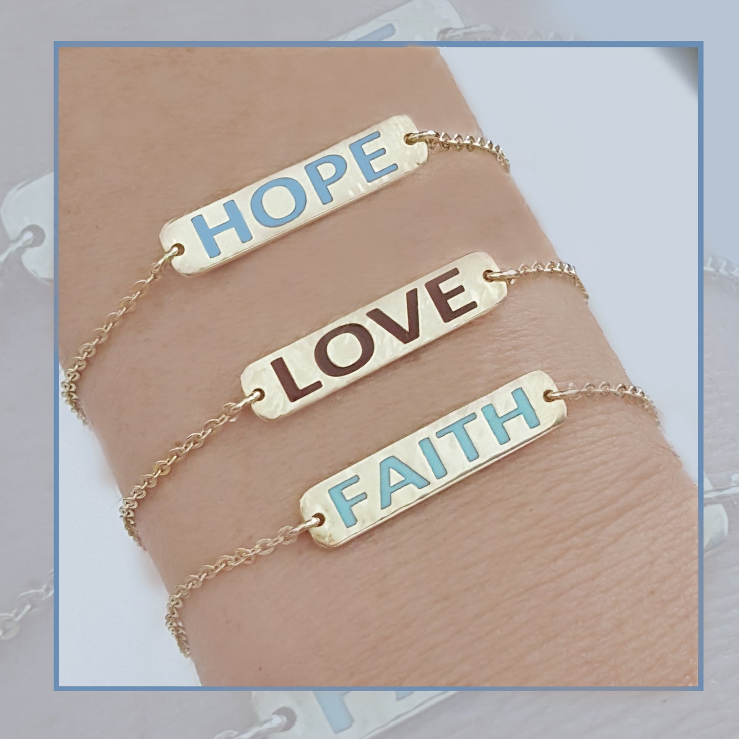 Personalized Enamel Bracelet, Custom Message Bracelet, Solid and Perfect Gold Color, Gift for Her