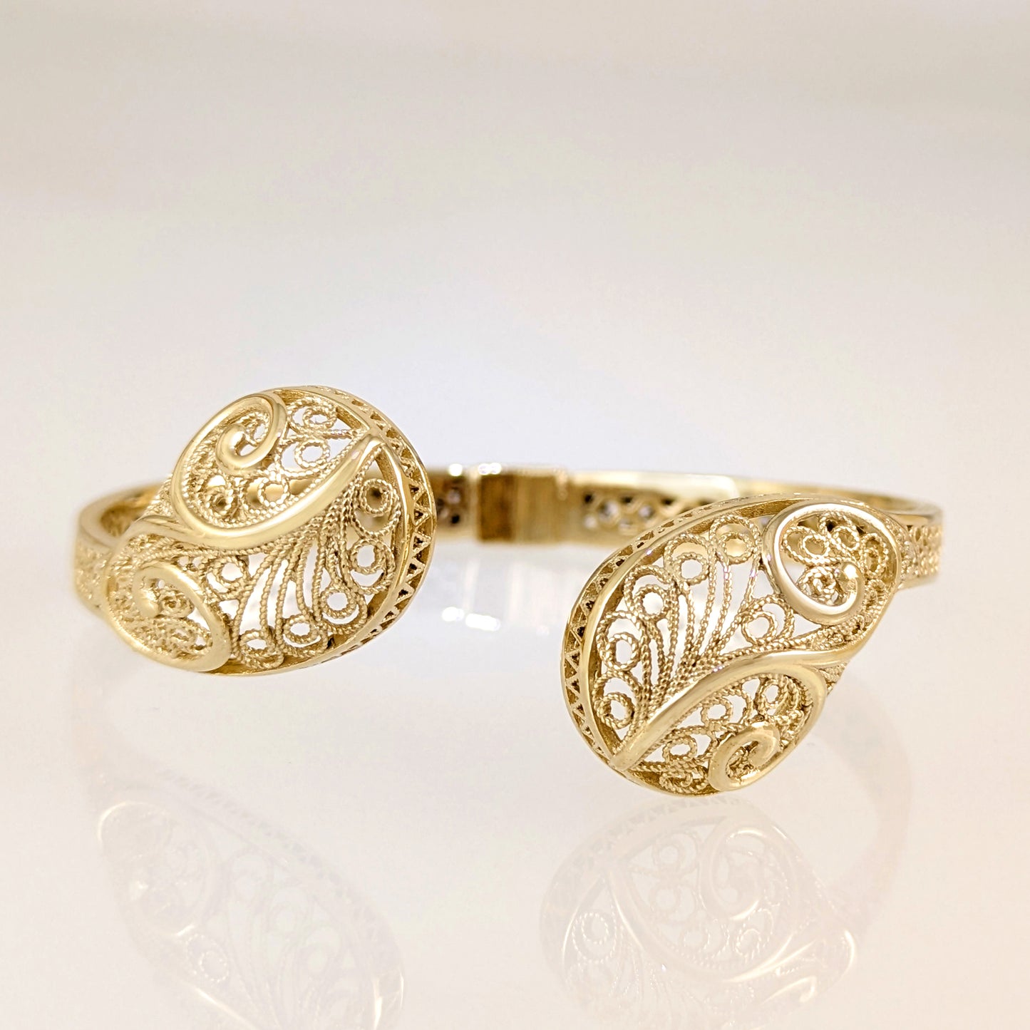 Filigree Open Cuff Gold Tone Bracelet