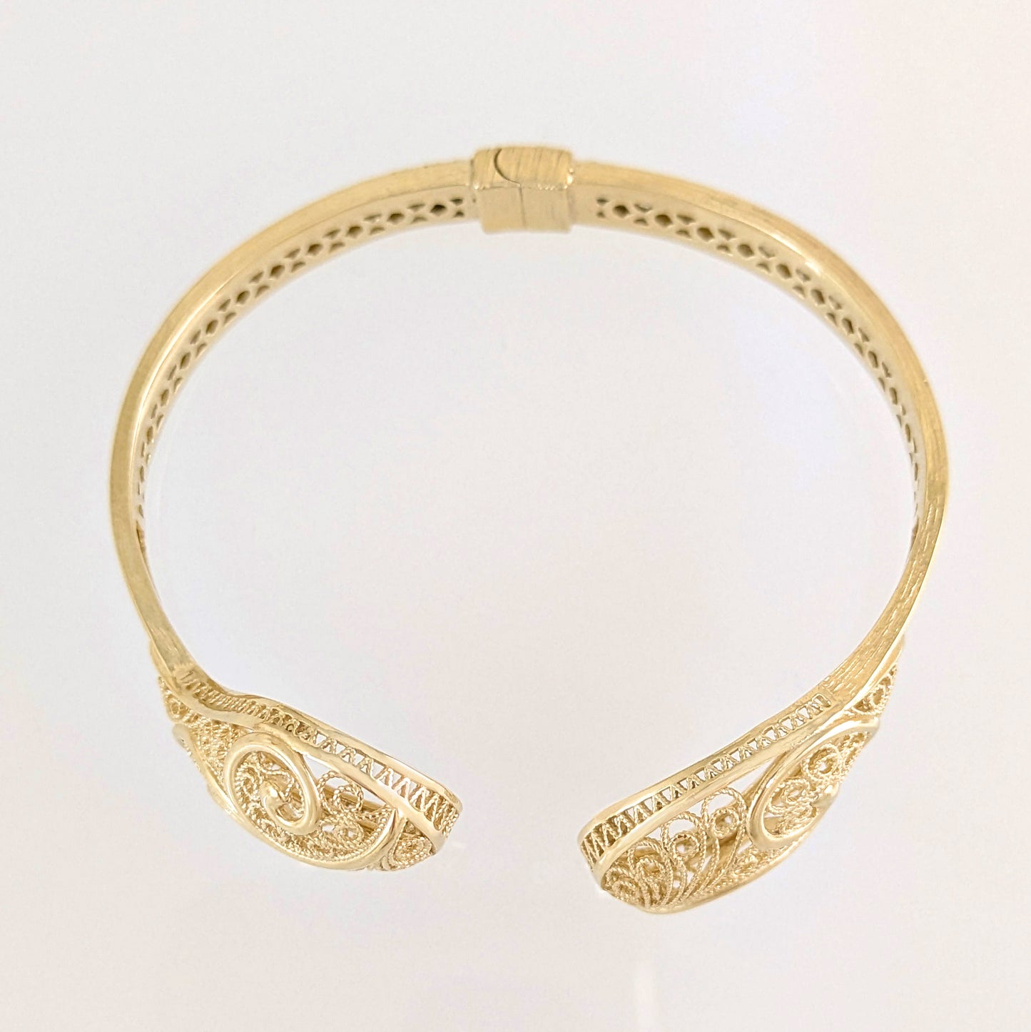 Filigree Open Cuff Gold Tone Bracelet