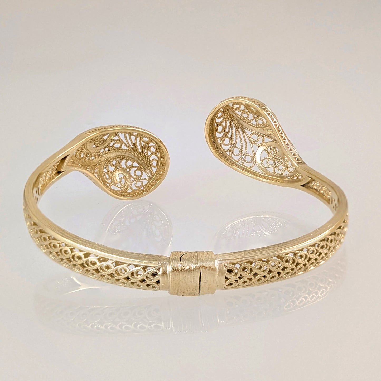 Filigree Open Cuff Gold Tone Bracelet