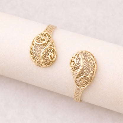 Filigree Open Cuff Gold Tone Bracelet