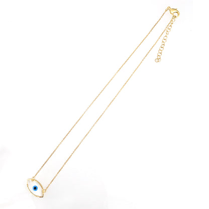 Mother of Pearl Evil Eye Necklace Turkish Nazar Necklace