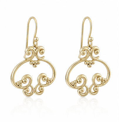 Open Oval Scroll Drop Earrings