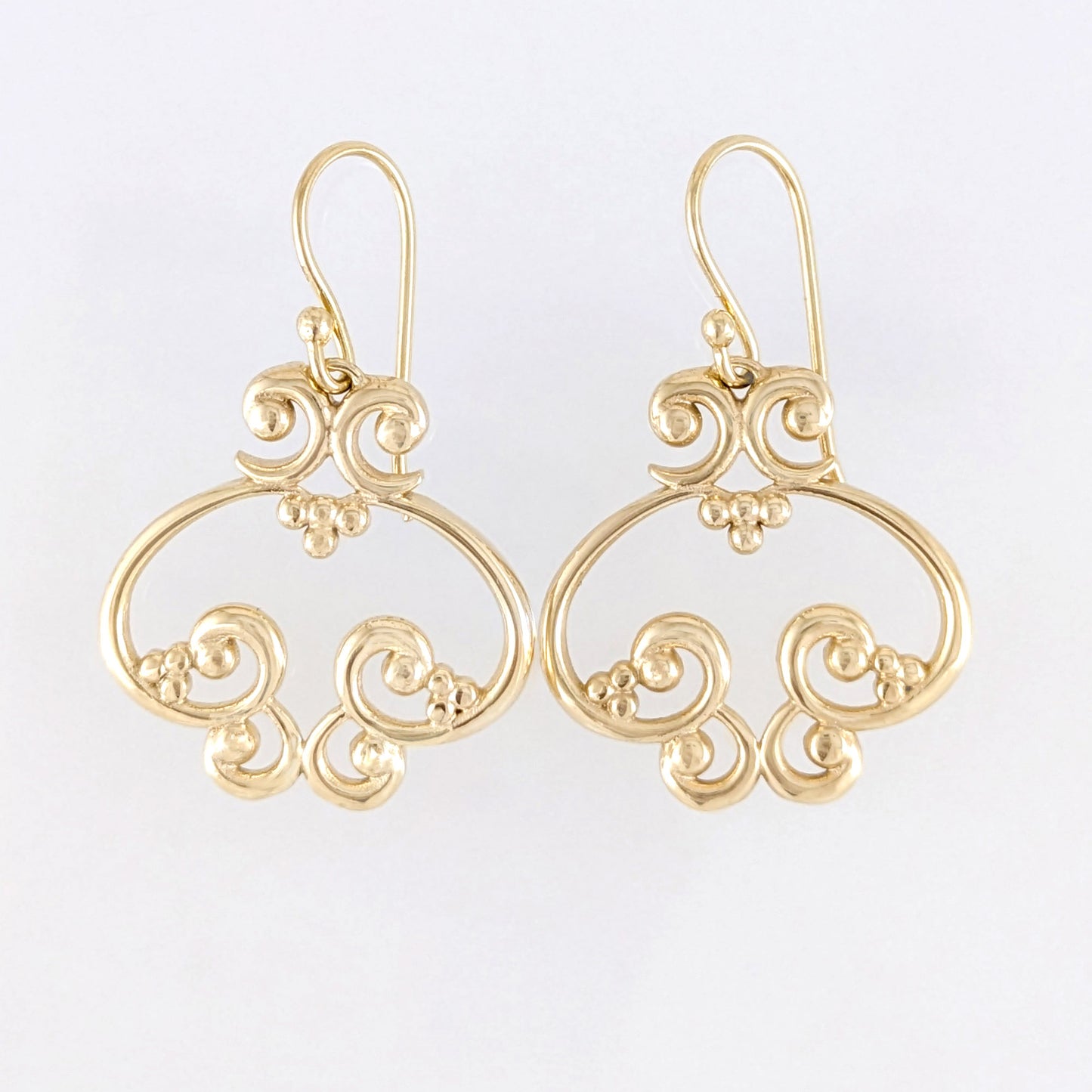 Open Oval Scroll Drop Earrings