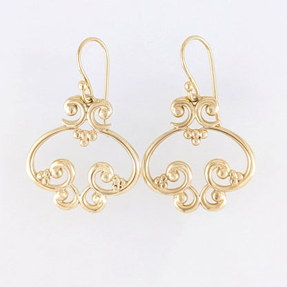 Open Oval Scroll Drop Earrings