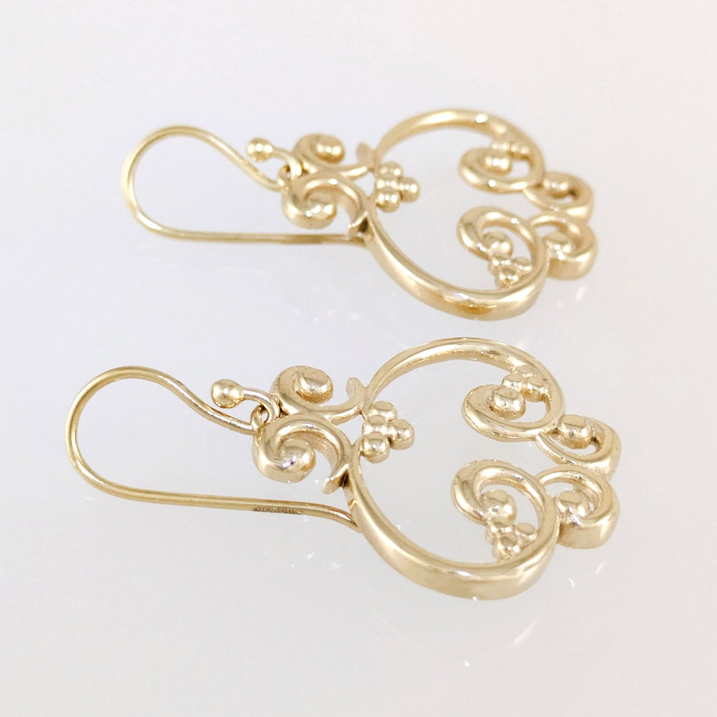 Open Oval Scroll Drop Earrings