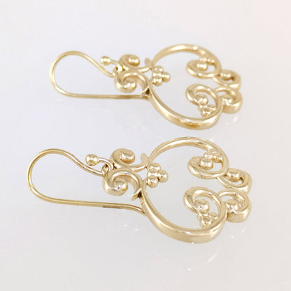 Open Oval Scroll Drop Earrings