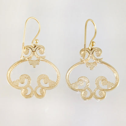 Open Oval Scroll Drop Earrings