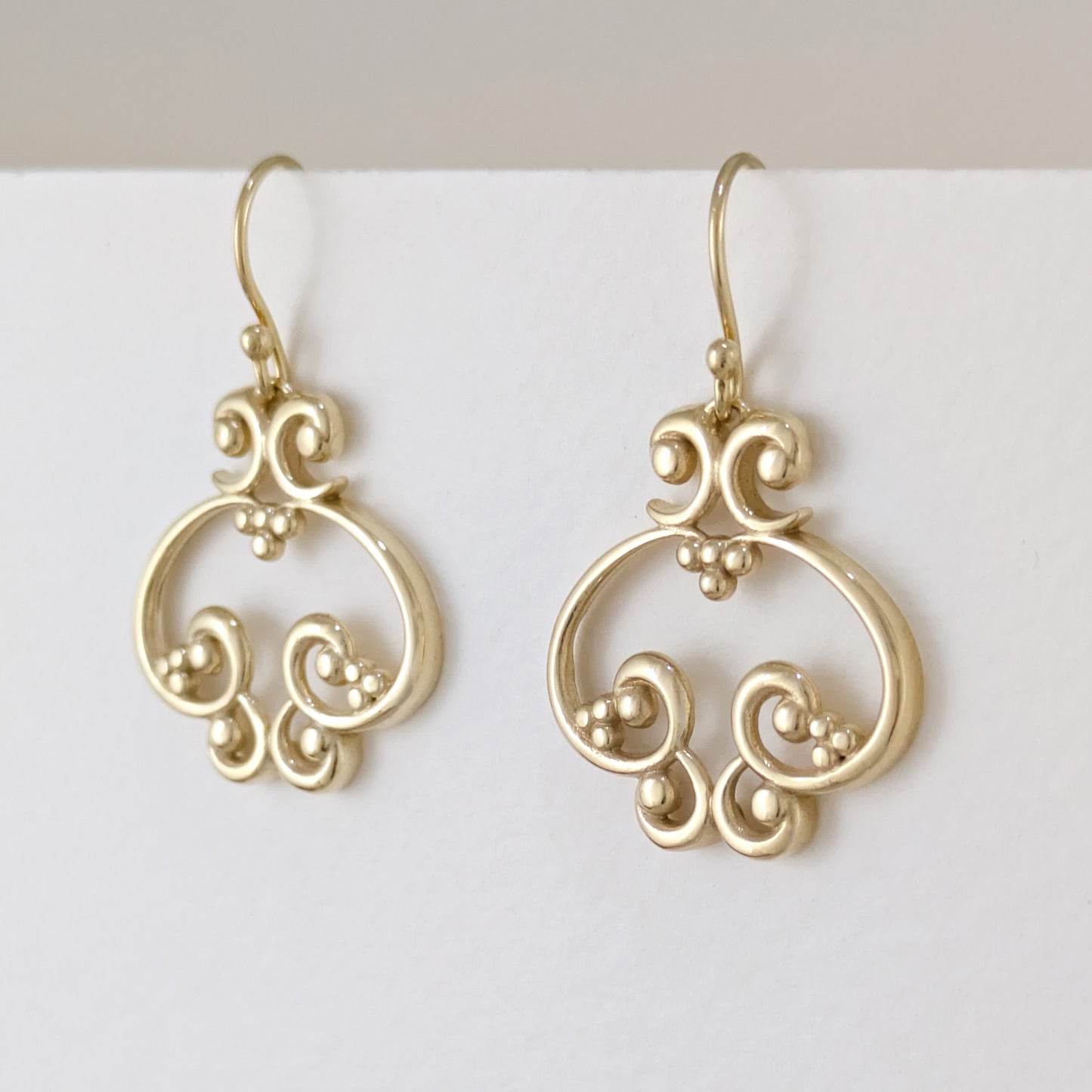Open Oval Scroll Drop Earrings