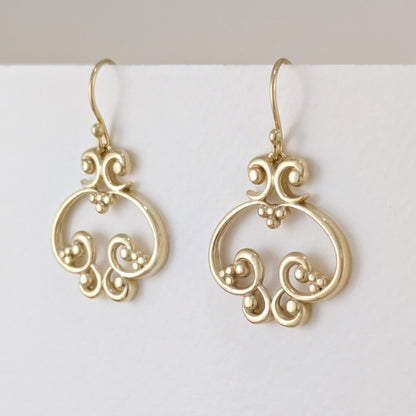 Open Oval Scroll Drop Earrings
