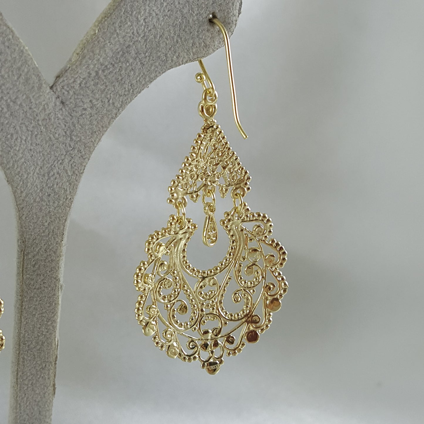 Chandelier 18K Gold Plated Earrings, Gold Earrings, Gifts Bridesmaid Jewelry, Summer Design, Beautiful Chandelier Style, Long Dangles