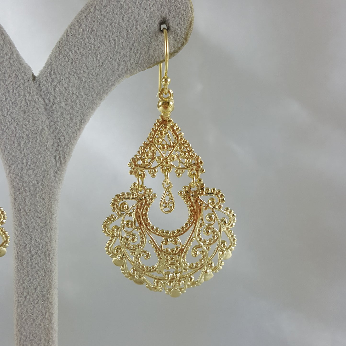 Chandelier 18K Gold Plated Earrings, Gold Earrings, Gifts Bridesmaid Jewelry, Summer Design, Beautiful Chandelier Style, Long Dangles