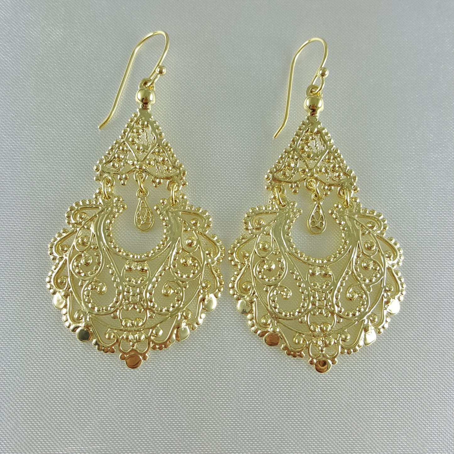 Chandelier 18K Gold Plated Earrings, Gold Earrings, Gifts Bridesmaid Jewelry, Summer Design, Beautiful Chandelier Style, Long Dangles