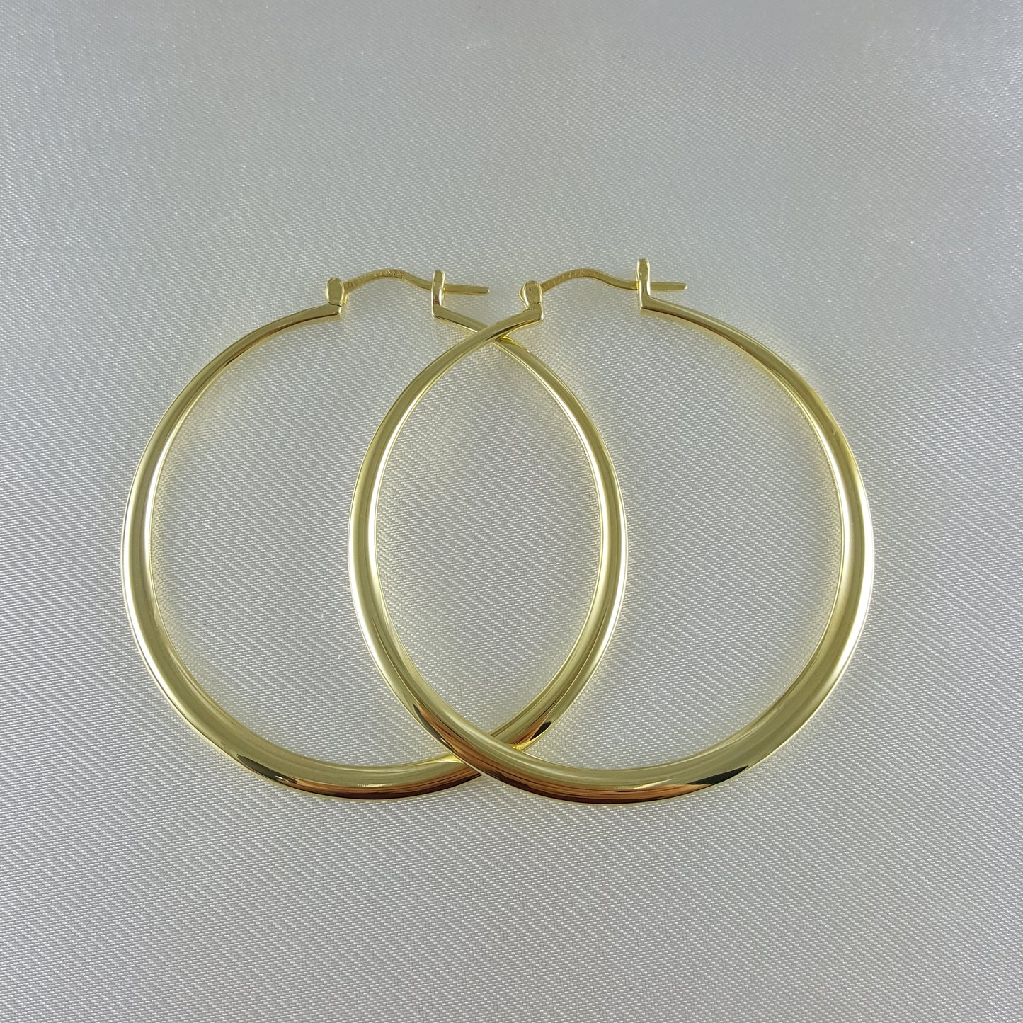 High Polished  Statement Graduated Gold Hoop Earrings 2''