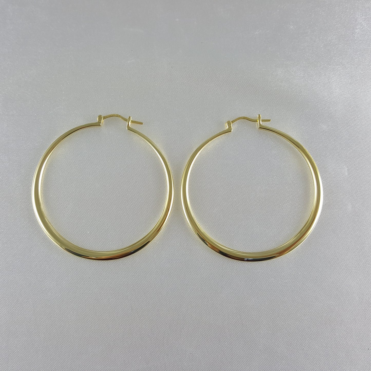 High Polished  Statement Graduated Gold Hoop Earrings 2''