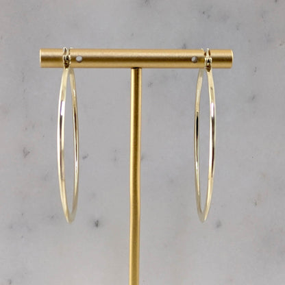 High-Polish J. Lo Hoop Earrings – Bold Gold Statement Hoops - TurkishBling
