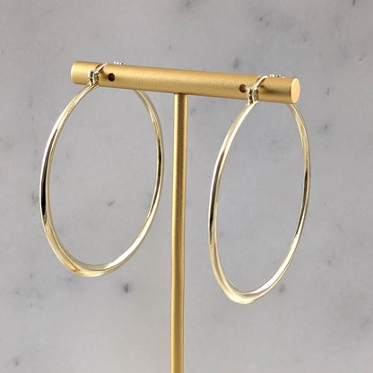 High-Polish J. Lo Hoop Earrings – Bold Gold Statement Hoops - TurkishBling