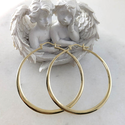 High-Polish J. Lo Hoop Earrings – Bold Gold Statement Hoops - TurkishBling