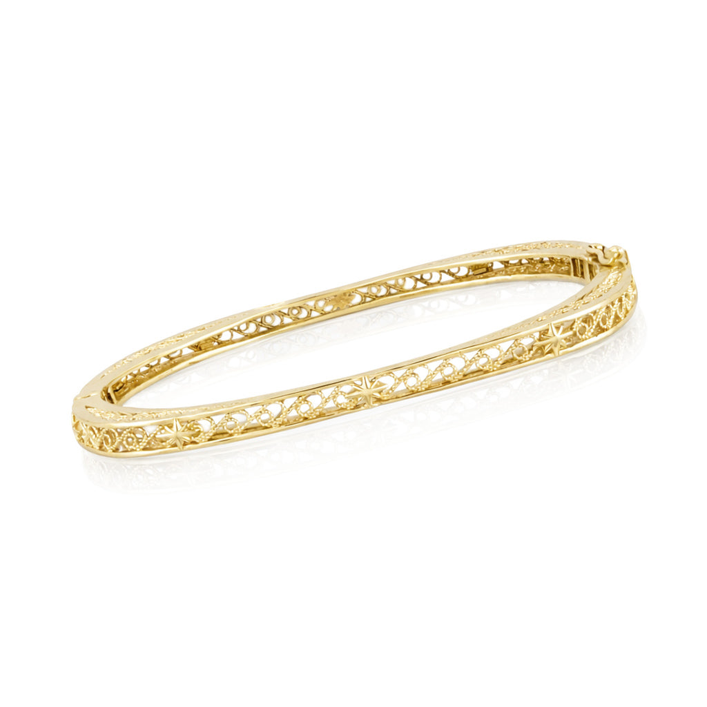 Vintage Inspired Turkish Filigree Bracelet with Hinged Closure
