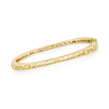 Vintage Inspired Turkish Filigree Bracelet with Hinged Closure