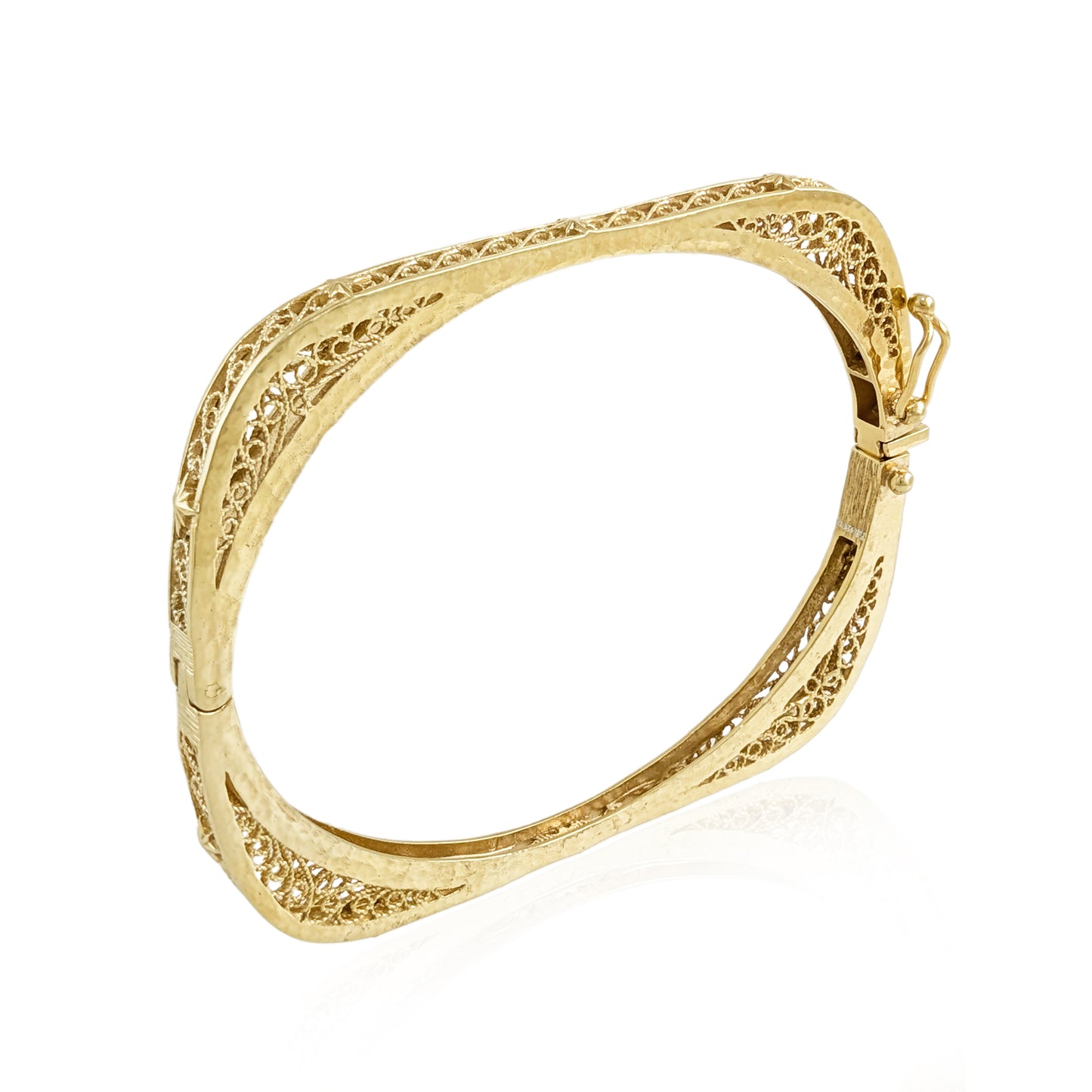 Vintage Inspired Turkish Filigree Bracelet with Hinged Closure