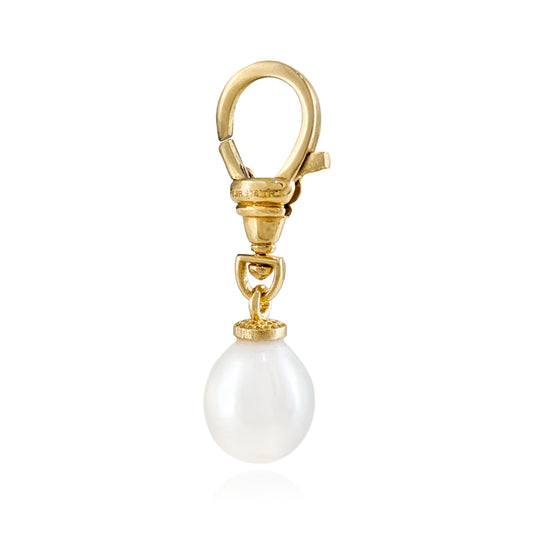 Pearl Drop Charm  with Orbit Clasp