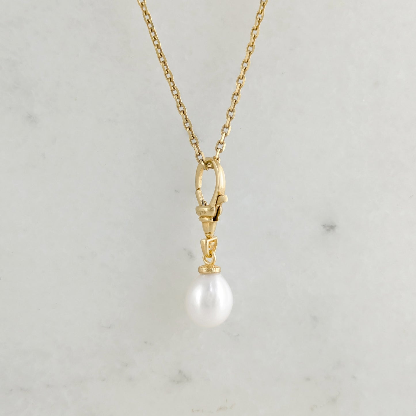 Pearl Drop Charm  with Orbit Clasp