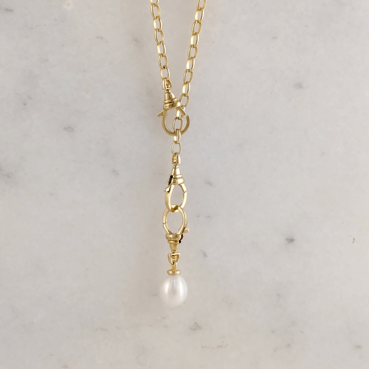 Pearl Drop Charm  with Orbit Clasp