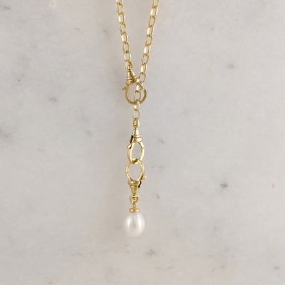 Pearl Drop Charm  with Orbit Clasp