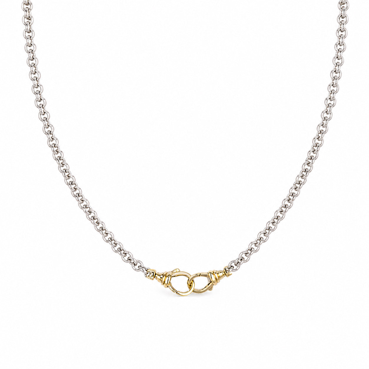 Two Tone Chain Necklace 18k Gold Over Sterling Silver