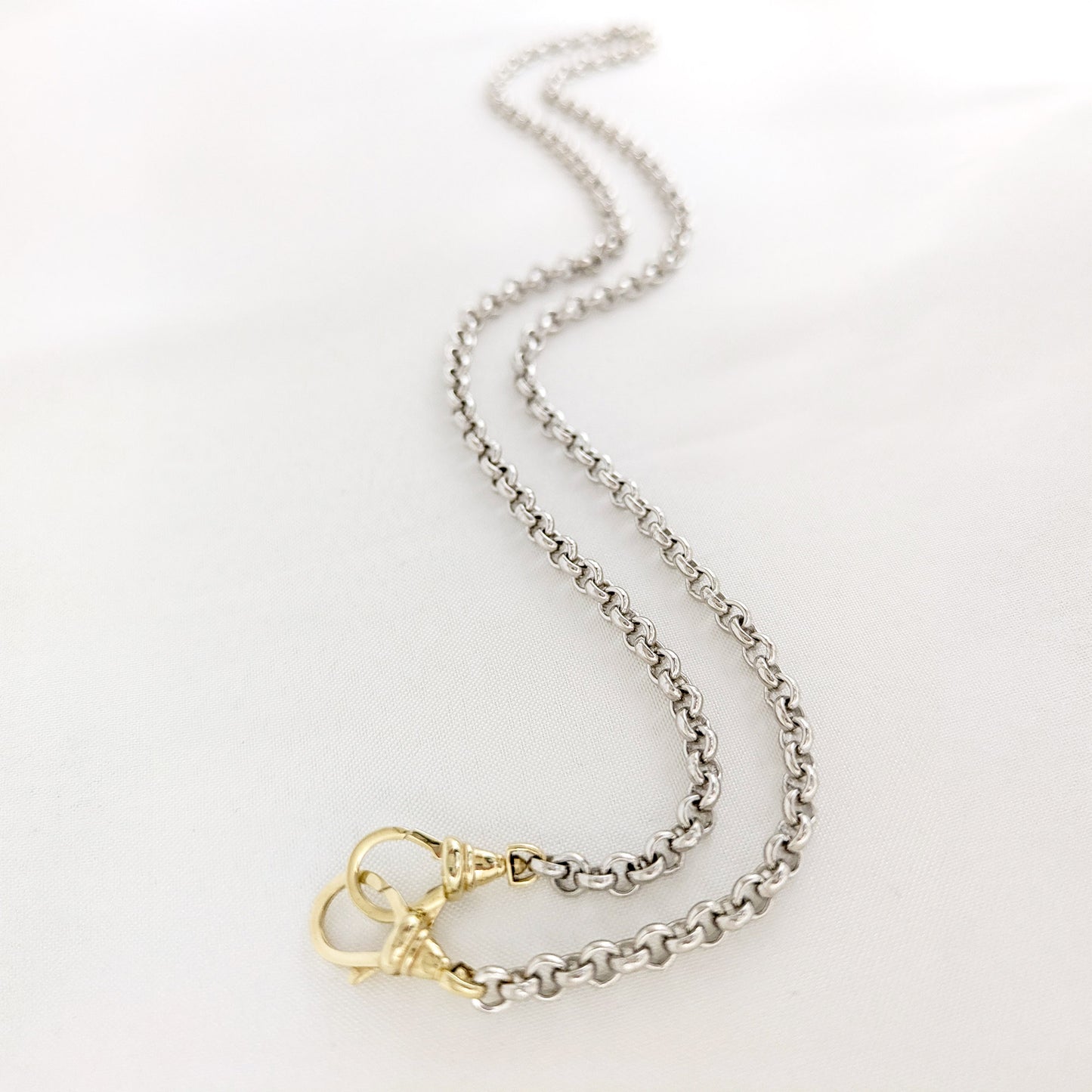 Two Tone Chain Necklace 18k Gold Over Sterling Silver