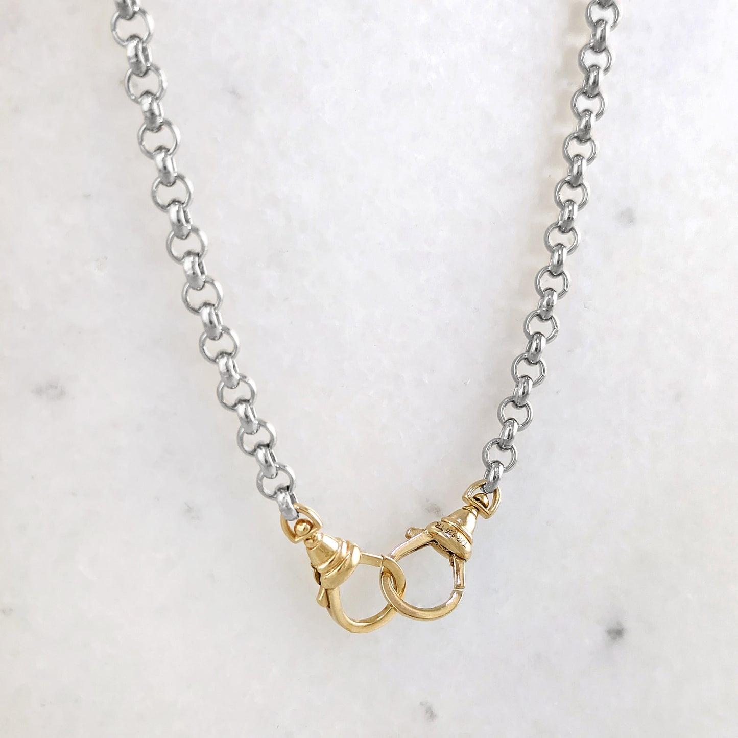 Two Tone Cable Link Chain Necklace