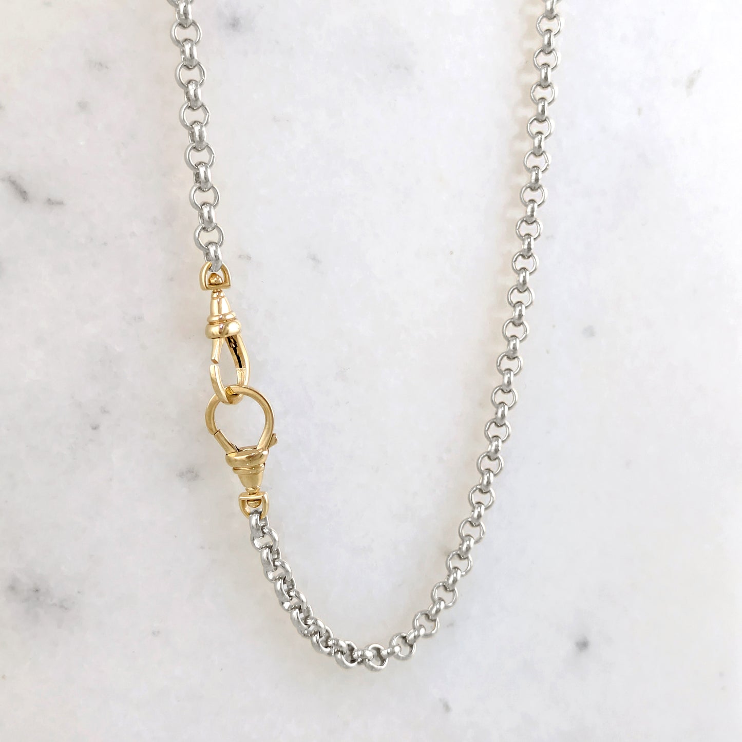 Two Tone Cable Link Chain Necklace