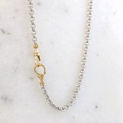 Two Tone Cable Link Chain Necklace