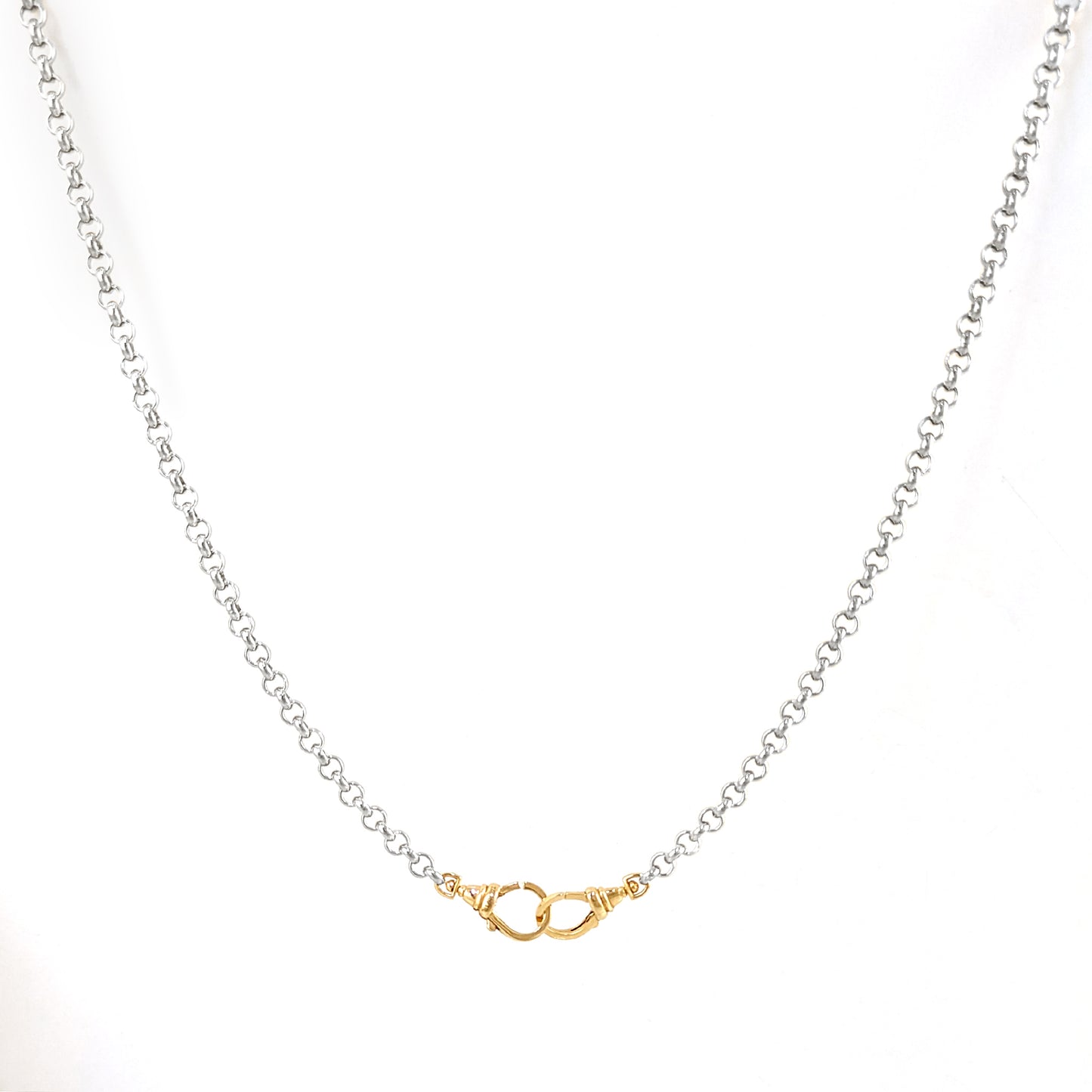 Two Tone Cable Link Chain Necklace