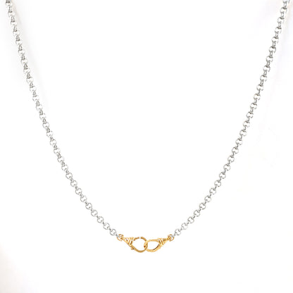 Two Tone Cable Link Chain Necklace