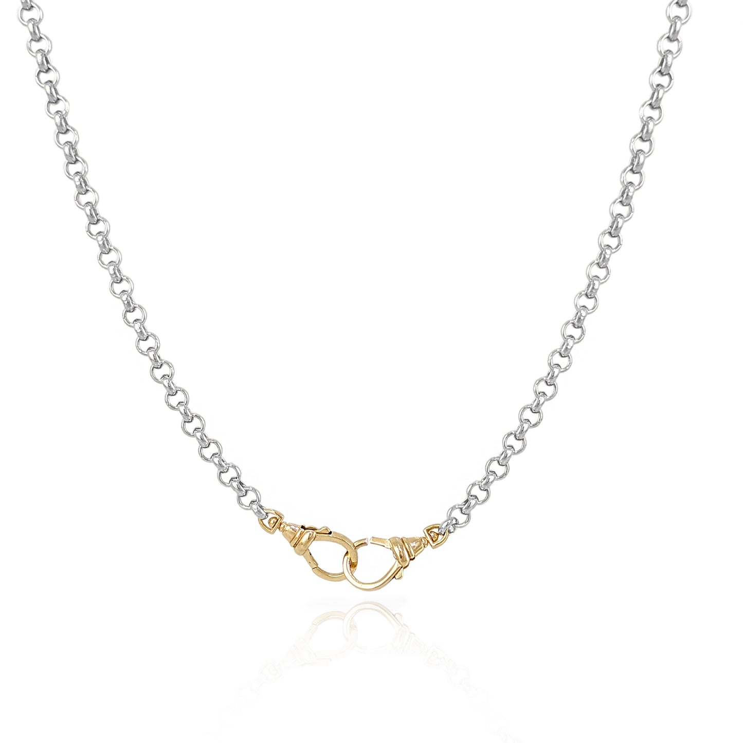 Two Tone Cable Link Chain Necklace