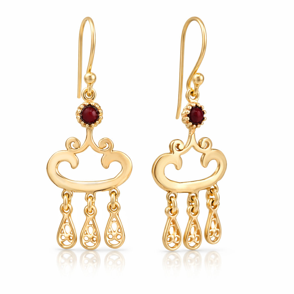 Red Crystal Dangle Drop Earrings