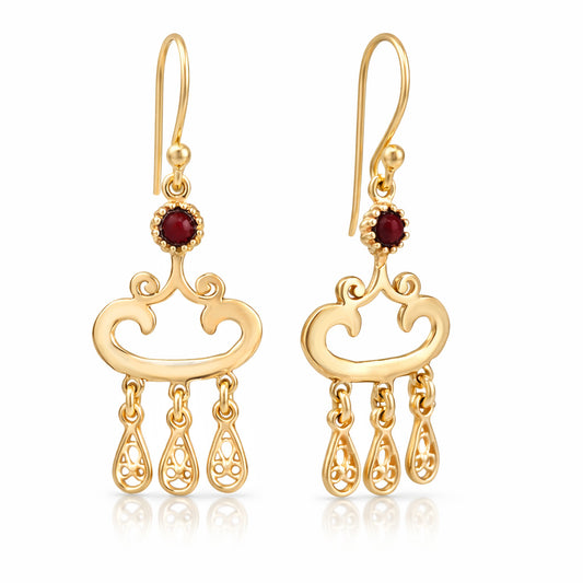 Red Crystal Dangle Drop Earrings