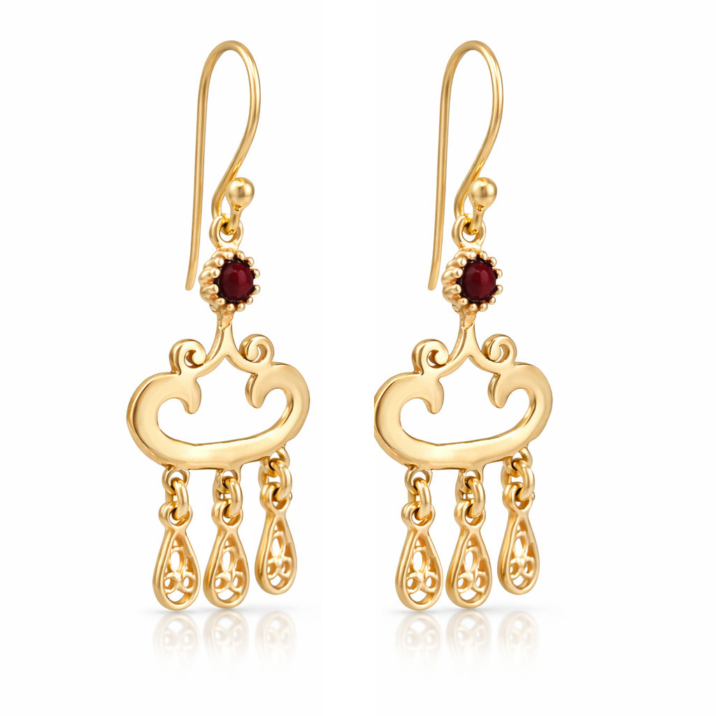 Red Crystal Dangle Drop Earrings