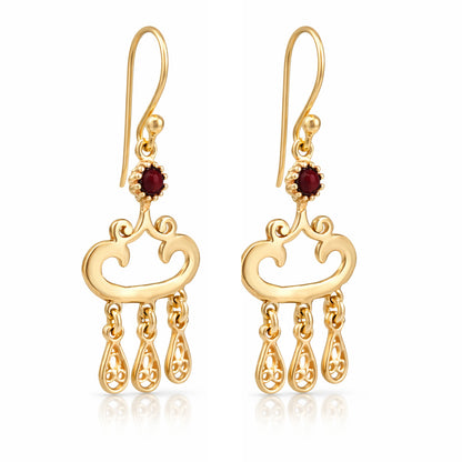 Red Crystal Dangle Drop Earrings