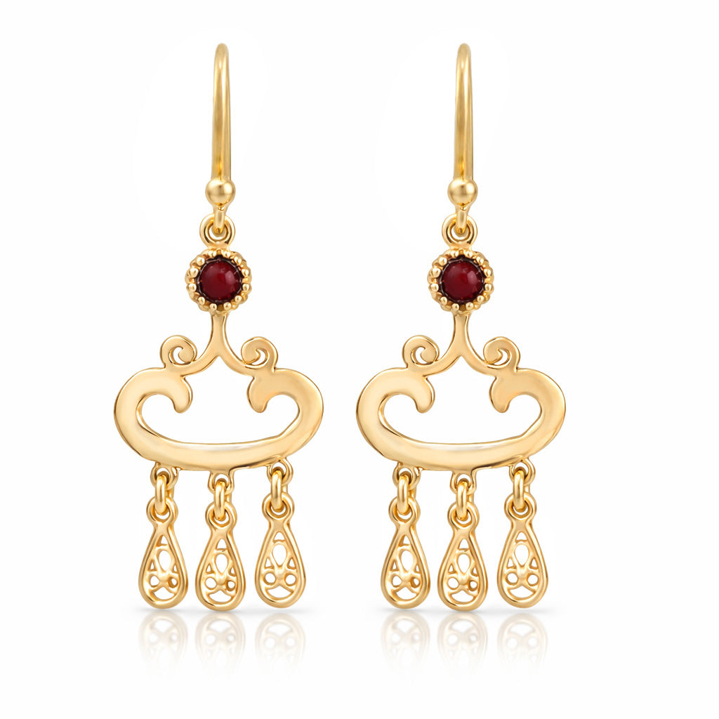 Red Crystal Dangle Drop Earrings